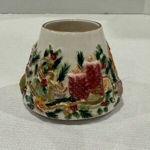 Small Yankee Candle Ceramic Topper Jar Shade Holly Pine Candles Gifts Christmas